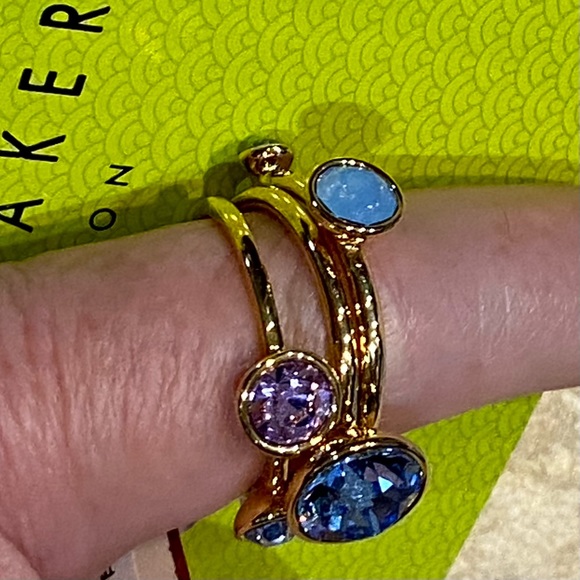 🆕 Ted Baker London ‘Jackie' Jewel Stack Rings - M/L - Picture 8 of 13